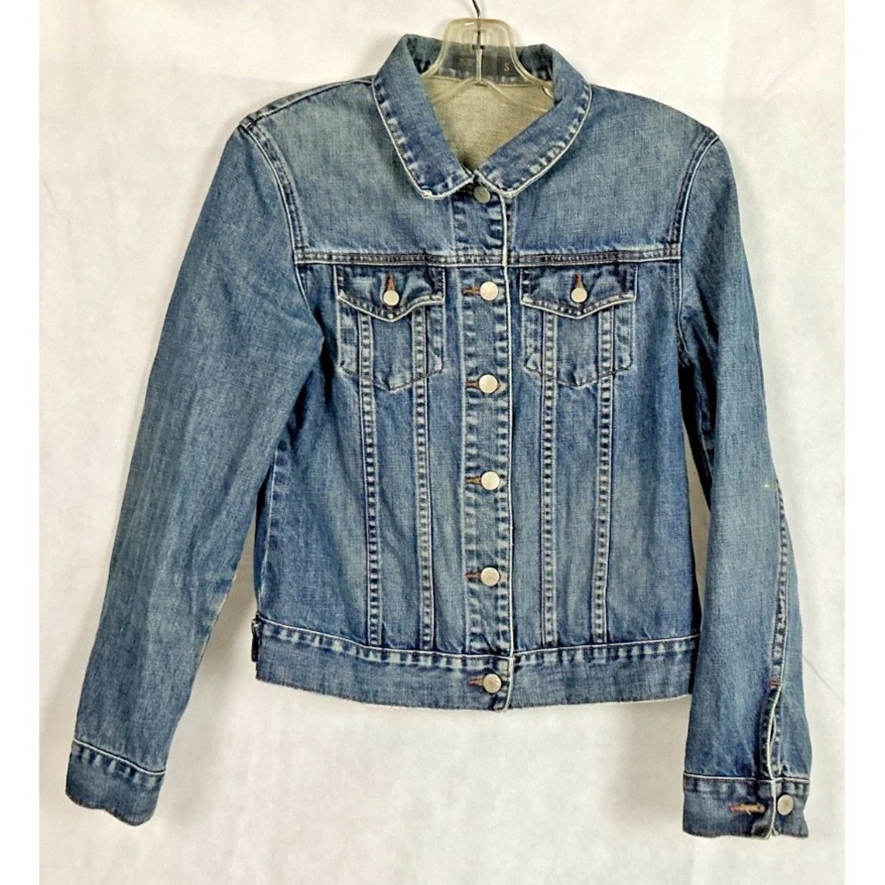 J. Crew Denim Trucker Jacket Womens Size S Blue Cotton Classic Jean